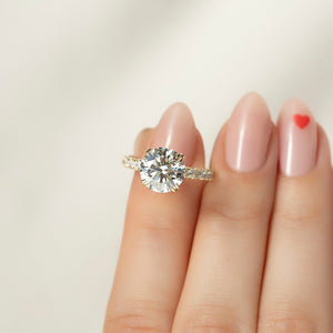 The Sofia Set  With A 5 Carat Round 18K Yellow Gold Moissanite