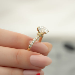 The Sofia Set  With A 5 Carat Round 18K Yellow Gold Moissanite