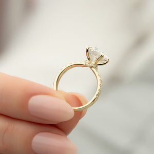 The Sofia Set  With A 5 Carat Round 18K Yellow Gold Moissanite