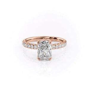 The Sofia Set  With A 1 Carat Radiant 14K Rose Gold Moissanite