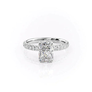 The Sofia Set With A 3 Carat Radiant 14K White Gold Lab Diamond
