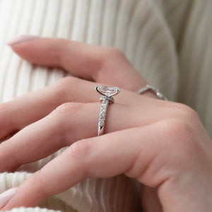 The Sofia Set With A 1.5 Carat Radiant 14K White Gold Lab Diamond