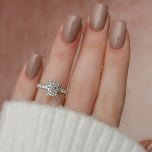 The Sofia Set  With A 5 Carat Radiant 18K White Gold Moissanite