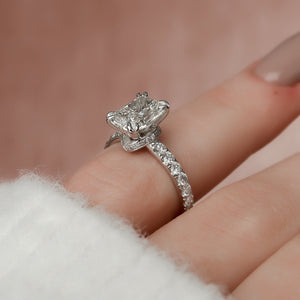 The Sofia Set  With A 5 Carat Radiant 18K White Gold Moissanite