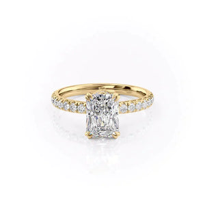 The Sofia Set With A 2 Carat Radiant 14K Yellow Gold Lab Diamond