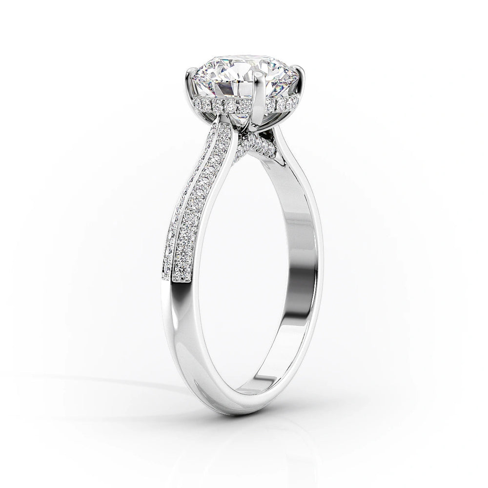 The Kayla Set  With A 4 Carat Princess 14K White Gold Moissanite
