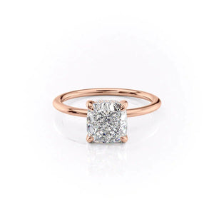 The Kamellie Set With A 1 Carat Cushion 14K Rose Gold Lab Diamond