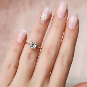 The Kamellie Set With A 1 Carat Cushion 14K Rose Gold Lab Diamond