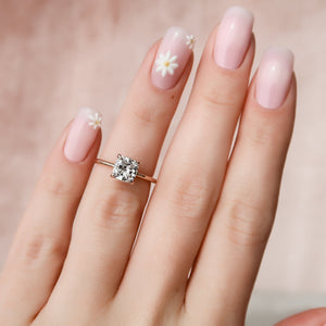 The Kamellie Set  With A 1.5 Carat Cushion 14K Rose Gold Moissanite