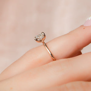 The Kamellie Set With A 1 Carat Cushion 14K Rose Gold Lab Diamond
