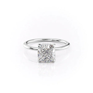 The Kamellie Set With A 1 Carat Cushion Lab Diamond
