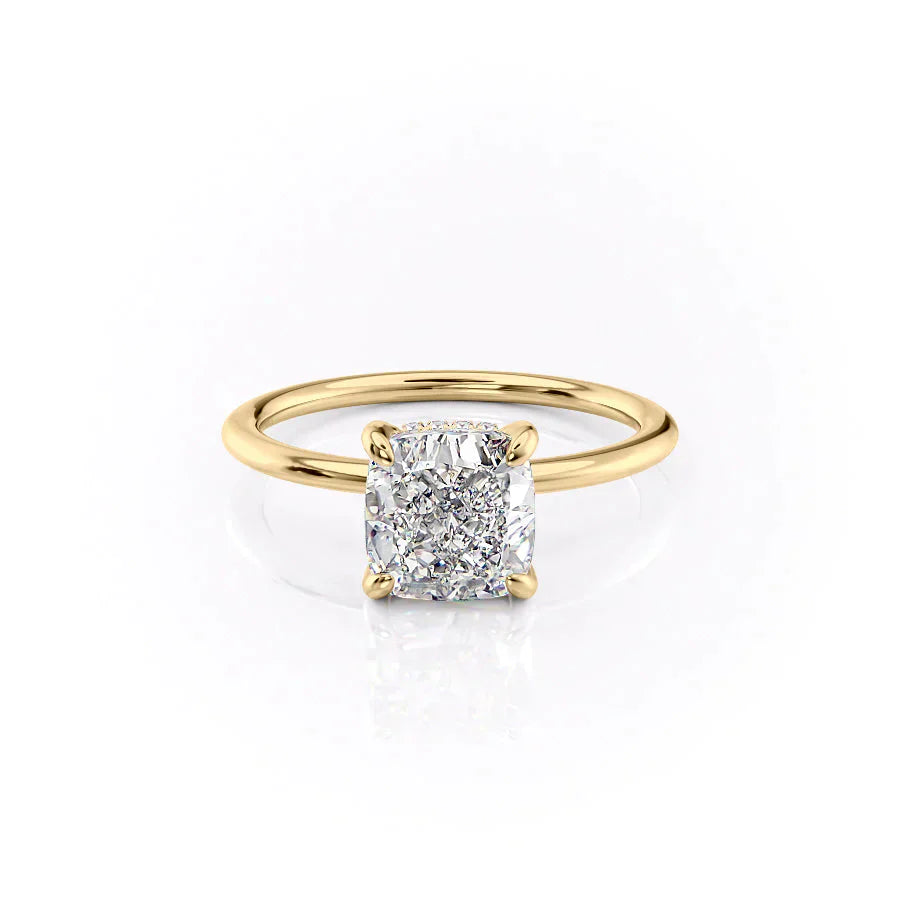 The Kamellie Set With A 1 Carat Cushion Lab Diamond