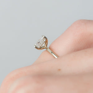 The Kamellie Set With A 2.5 Carat E. Cushion 14K Yellow Gold Lab Diamond