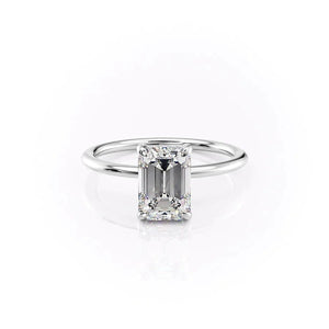 The Kamellie Set With A 2 Carat Emerald 18K White Gold Lab Diamond