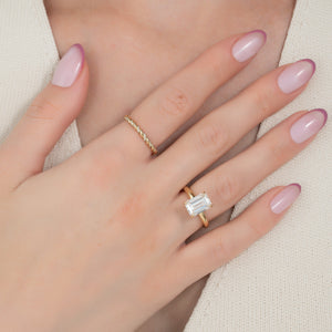 The Kamellie Set  With A 3.5 Carat Emerald 18K Yellow Gold Moissanite