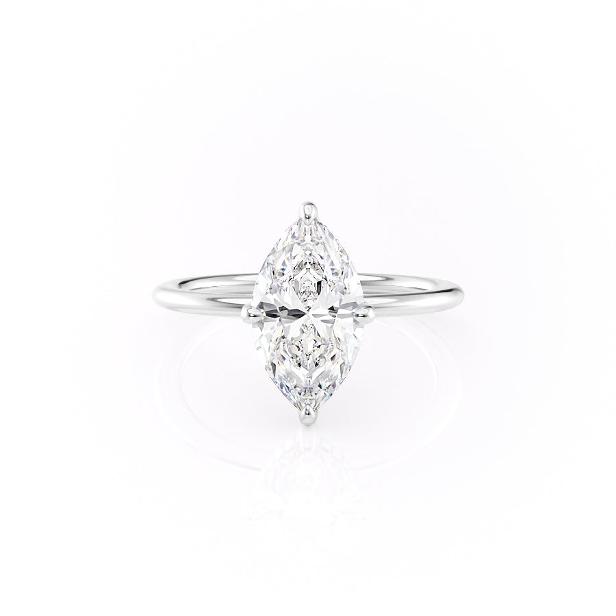 The Kamellie Set With A 2.5 Carat Marquise 18K White Gold Lab Diamond