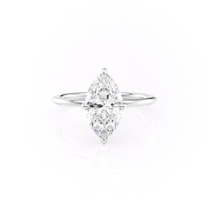 The Kamellie Set With A 2.5 Carat Marquise 18K White Gold Lab Diamond