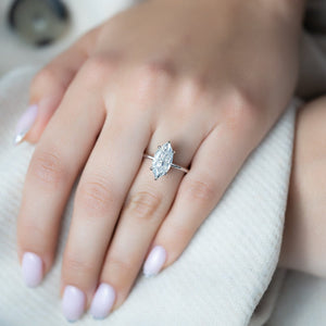 The Kamellie Set With A 2.5 Carat Marquise 14K White Gold Lab Diamond