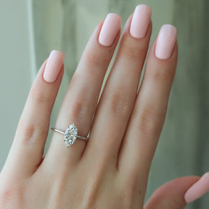 The Kamellie Set With A 2.5 Carat Marquise 14K White Gold Lab Diamond