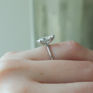 The Kamellie Set  With A 2.5 Carat Marquise 14K White Gold Moissanite