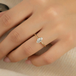 The Kamellie Set  With A 3.5 Carat Marquise 18K Yellow Gold Moissanite