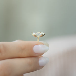 The Kamellie Set With A 1 Carat Marquise 14K Yellow Gold Lab Diamond