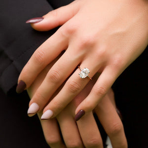 The Kamellie Set With A 1 Carat Oval 14K Rose Gold Lab Diamond