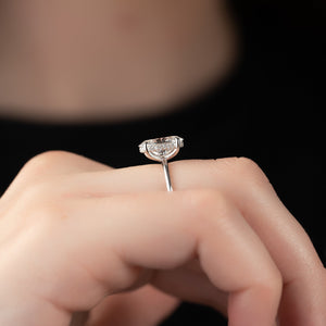 The Kamellie Set  With A 2.5 Carat Oval 14K White Gold Moissanite