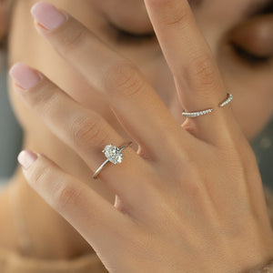 The Kamellie Set  With A 2.5 Carat Oval 14K White Gold Moissanite