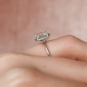 The Kamellie Set  With A 2.5 Carat Oval 14K White Gold Moissanite