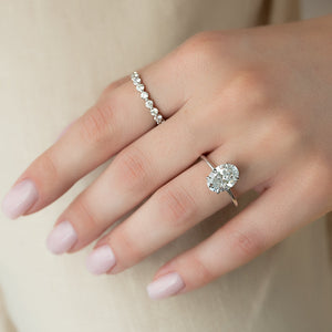The Kamellie Set  With A 2.5 Carat Oval 14K White Gold Moissanite