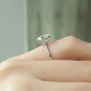 The Kamellie Set  With A 2.5 Carat Oval 14K White Gold Moissanite