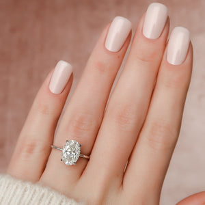 The Kamellie Set  With A 2.5 Carat Oval 14K White Gold Moissanite