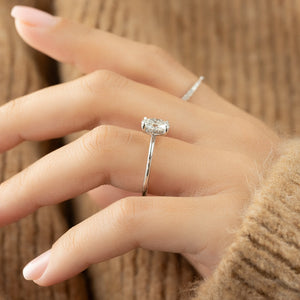 The Kamellie Set  With A 2.5 Carat Oval 14K White Gold Moissanite