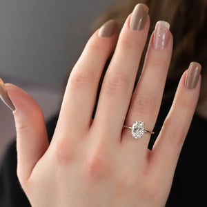 The Kamellie Set  With A 2.5 Carat Oval 14K White Gold Moissanite