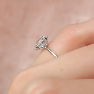 The Kamellie Set  With A 2.5 Carat Oval 14K White Gold Moissanite