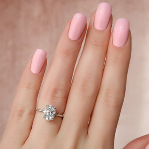 The Kamellie Set  With A 2.5 Carat Oval 14K White Gold Moissanite