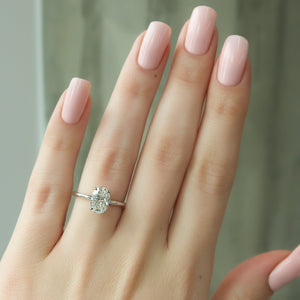 The Kamellie Set  With A 2.5 Carat Oval 14K White Gold Moissanite