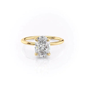 The Kamellie Set With A 1 Carat Oval Lab Diamond