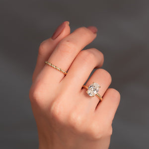 The Kamellie Set  With A 2.5 Carat Oval 18K Yellow Gold Moissanite