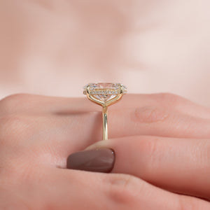 The Kamellie Set  With A 2.5 Carat Oval 18K Yellow Gold Moissanite
