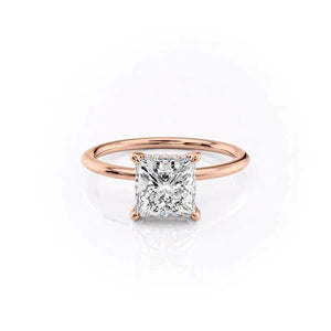 The Kamellie Set With A 1 Carat Princess 14K Rose Gold Lab Diamond