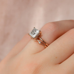 The Kamellie Set With A 2 Carat Princess 14K Rose Gold Lab Diamond