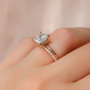 The Kamellie Set  With A 2.5 Carat Princess 14K Rose Gold Moissanite