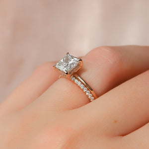 The Kamellie Set With A 1 Carat Princess 14K Rose Gold Lab Diamond