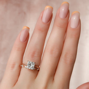 The Kamellie Set With A 1 Carat Princess 14K Rose Gold Lab Diamond