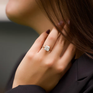 The Kamellie Set With A 1 Carat Princess 14K Rose Gold Lab Diamond