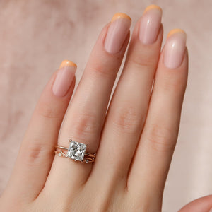 The Kamellie Set With A 1 Carat Princess 14K Rose Gold Lab Diamond