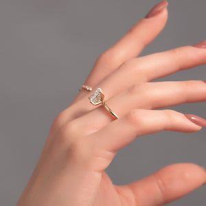 The Kamellie Set With A 1 Carat Princess 14K Rose Gold Lab Diamond