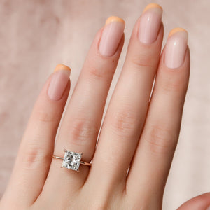 The Kamellie Set With A 2 Carat Princess 14K Rose Gold Lab Diamond